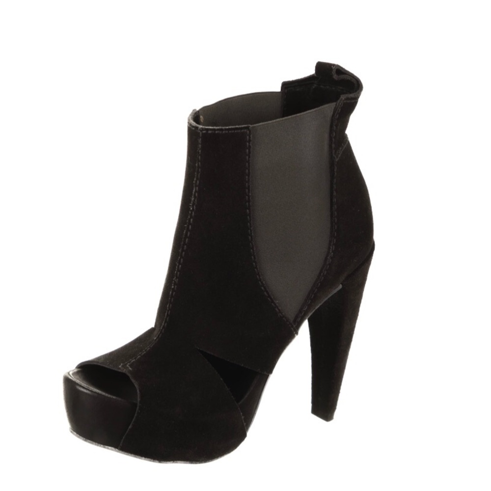 Pedro Garcia black suede open toe booties